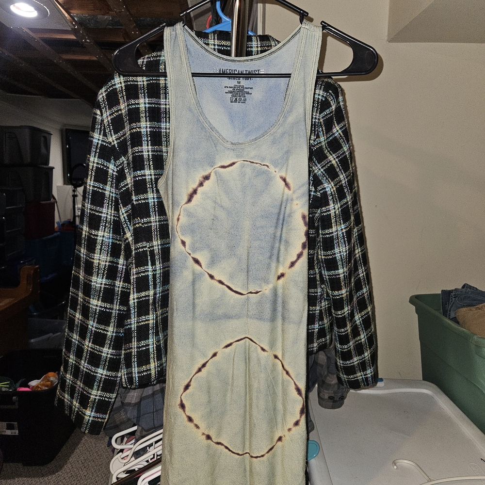 American Twist Tie-Dye Mini Dress - Blue and Brown